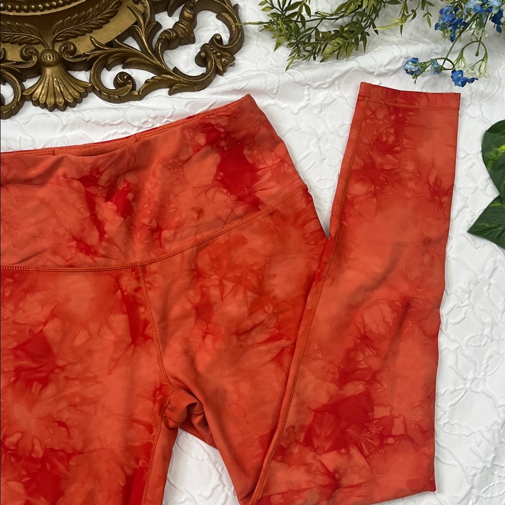 Calia Orange Tie Dye Marbled Leggings